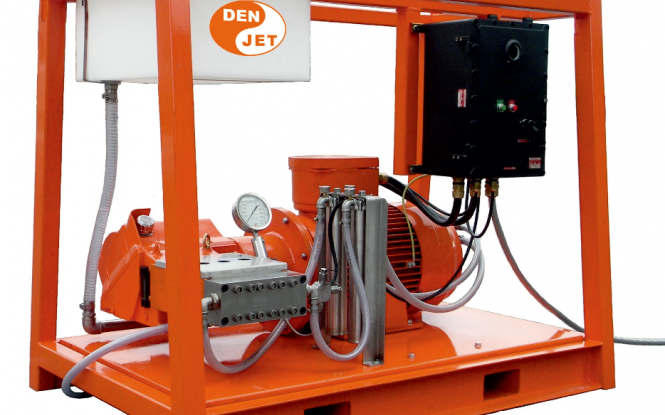 واترجت الکتریکی برقی 2100 بار جهت رسوب زدایی و شستشوی صنعتی مدل CEX-100 ساخت دن جت دانمارک